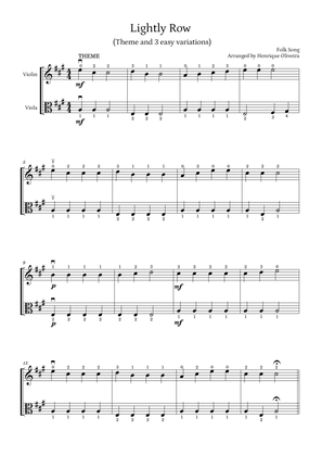 Lightly Row (Theme with 3 Easy Variations) - For Violin and Viola