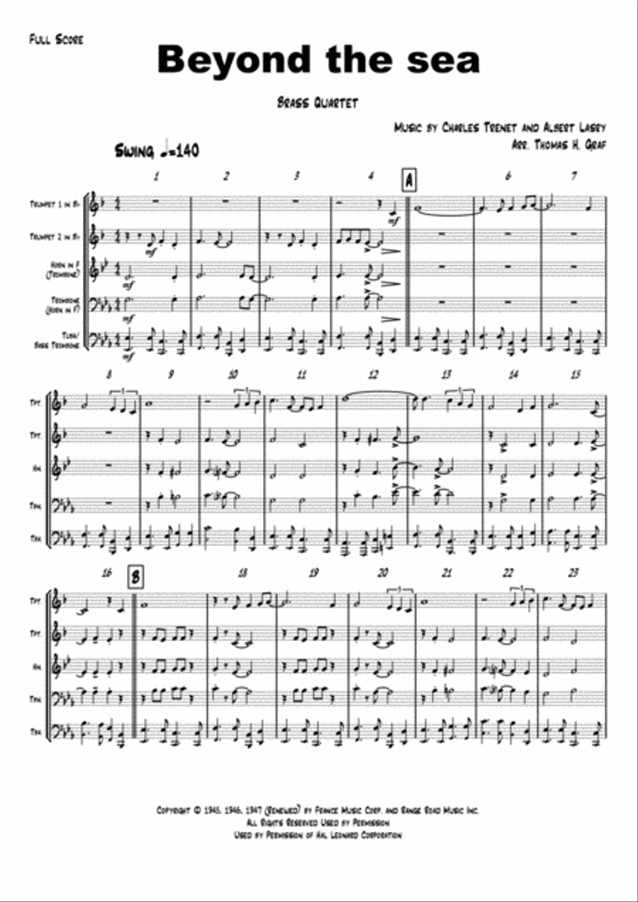 Beyond The Sea Horn scores gallery preview page 1