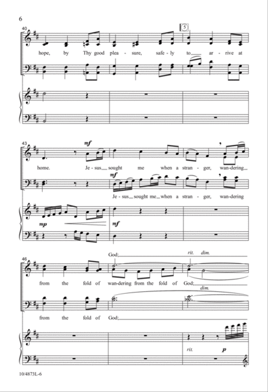 Tune My Heart to Sing Thy Grace 4-Part scores gallery preview page 6