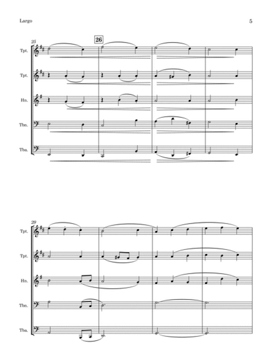 Largo (by Edward Bunnett, arr. for Brass Quintet) image number null