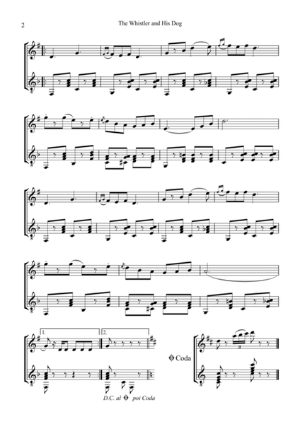 The Whistler and His Dog for clarinet in Bb and guitar image number null
