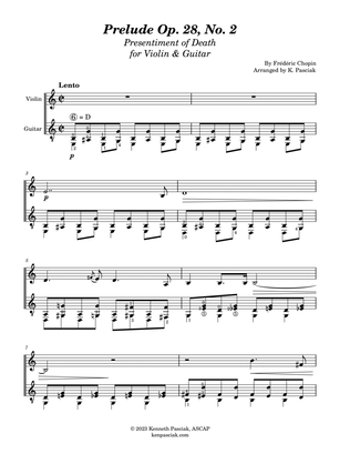 Prelude, Op. 28, No. 2, Presentiment of Death (for Violin & Guitar)