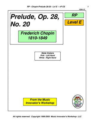 Chopin - Prelude, Opus 28, No. 20 - (Key Map Tablature)