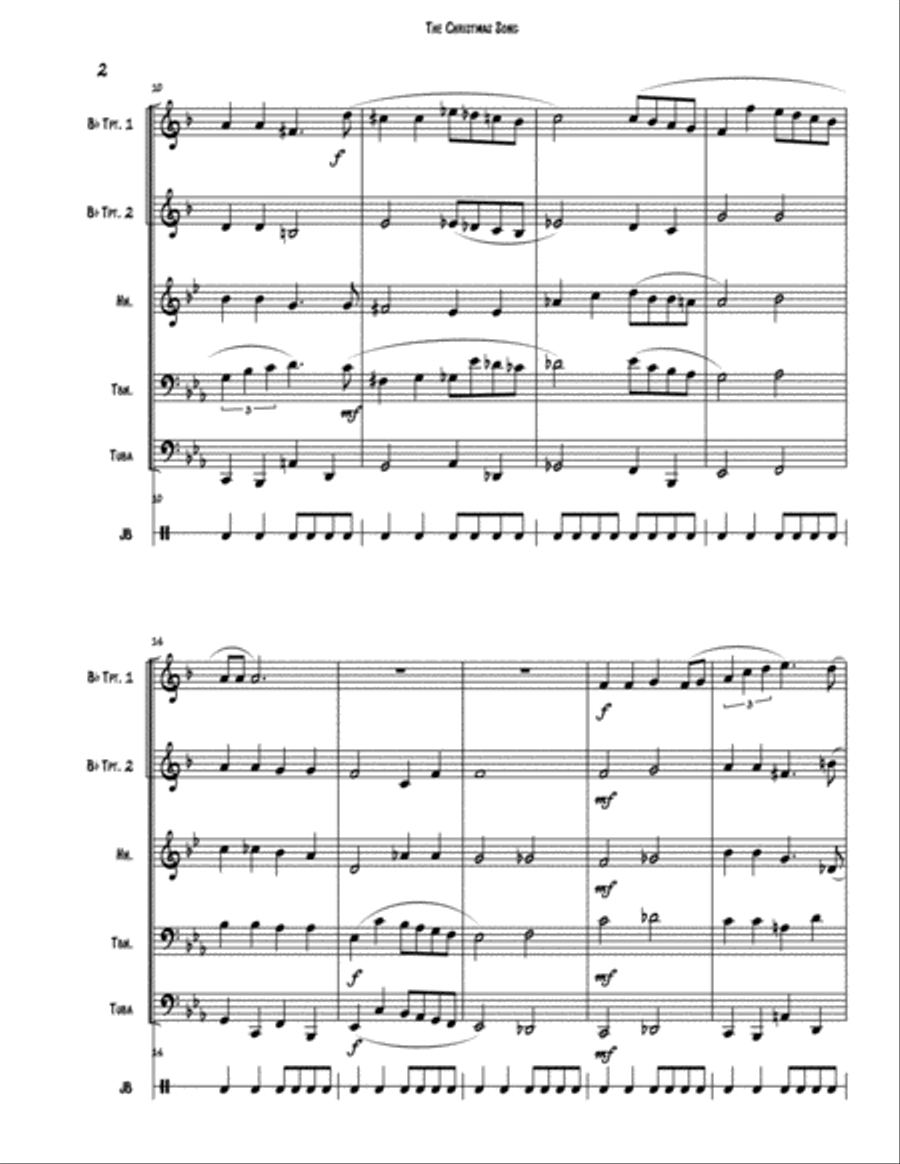 The Christmas Song (Chestnuts Roasting On An Open Fire) Brass Ensemble scores gallery preview page 3