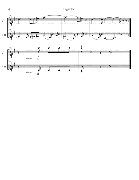 Four Bagatellas for Violin Duet image number null