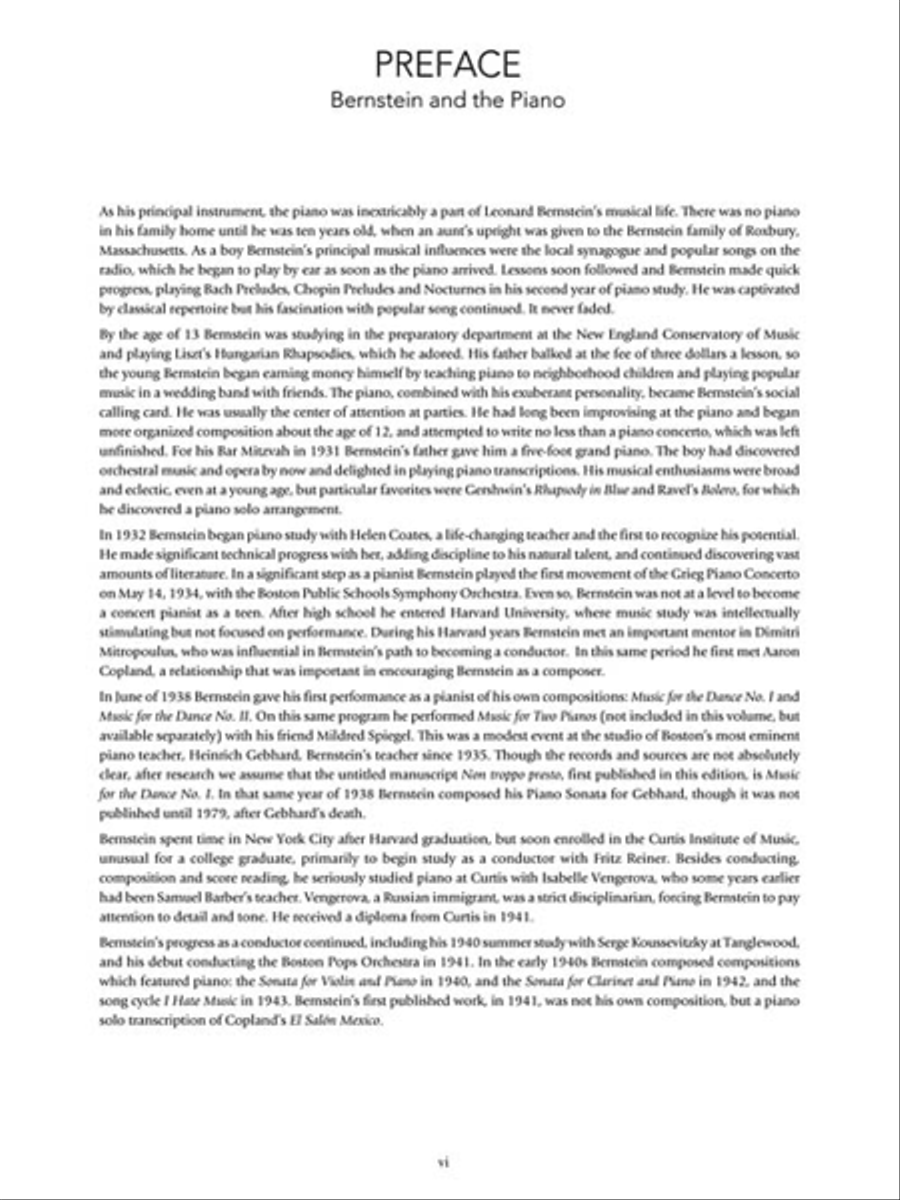 Leonard Bernstein – Music for Piano Piano Solo scores gallery preview page 4