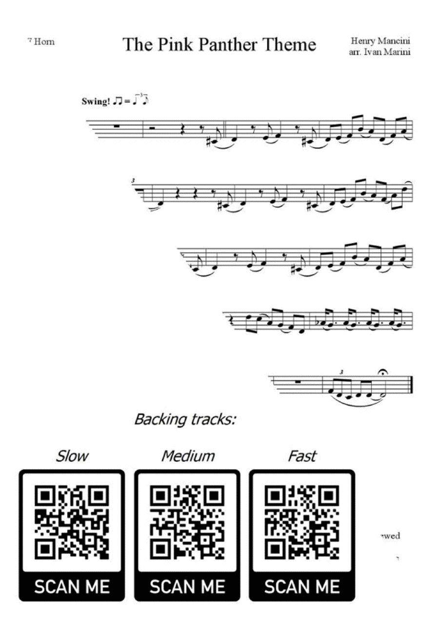 The Pink Panther from THE PINK PANTHER Horn Solo scores gallery preview page 1