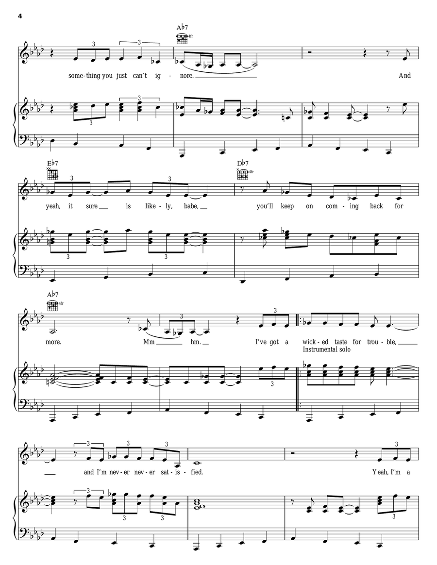 I Got Trouble Piano, Vocal, Guitar scores gallery preview page 4