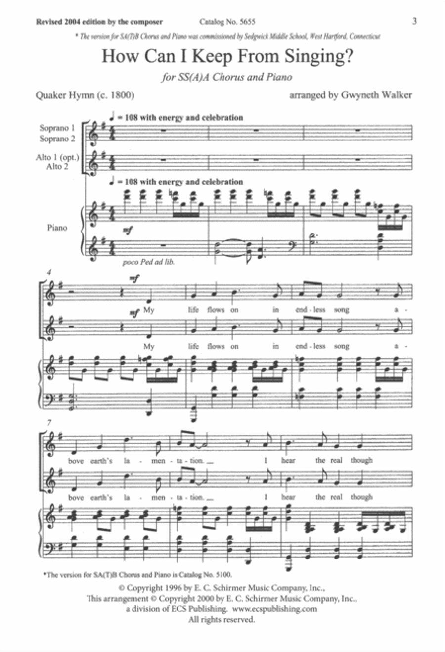 How Can I Keep from Singing? Chamber Orchestra scores gallery preview page 3