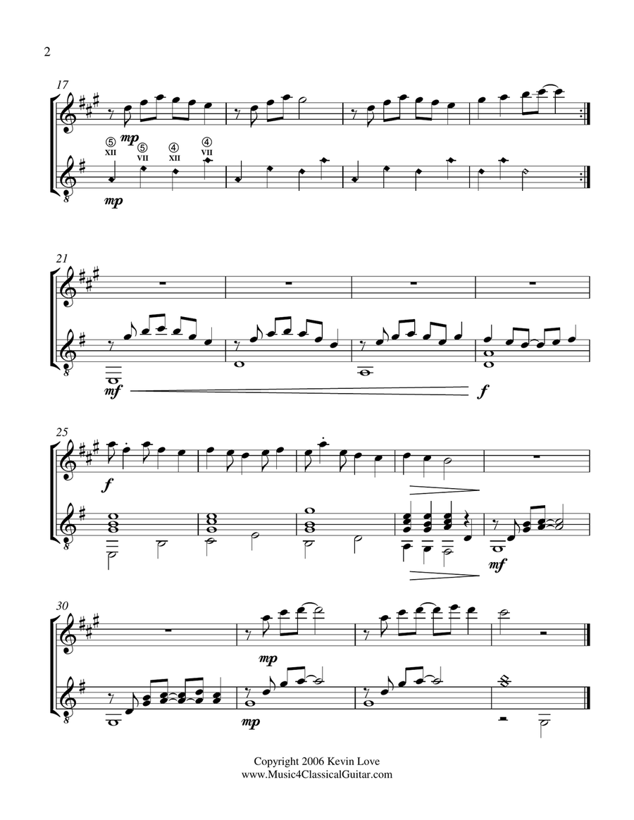 No Worries (Clarinet and Guitar) - Score and Parts Clarinet scores gallery preview page 2