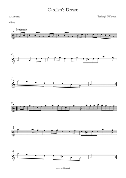 carolan's dream - oboe and bassoon sheet music turlough'o carolan image number null