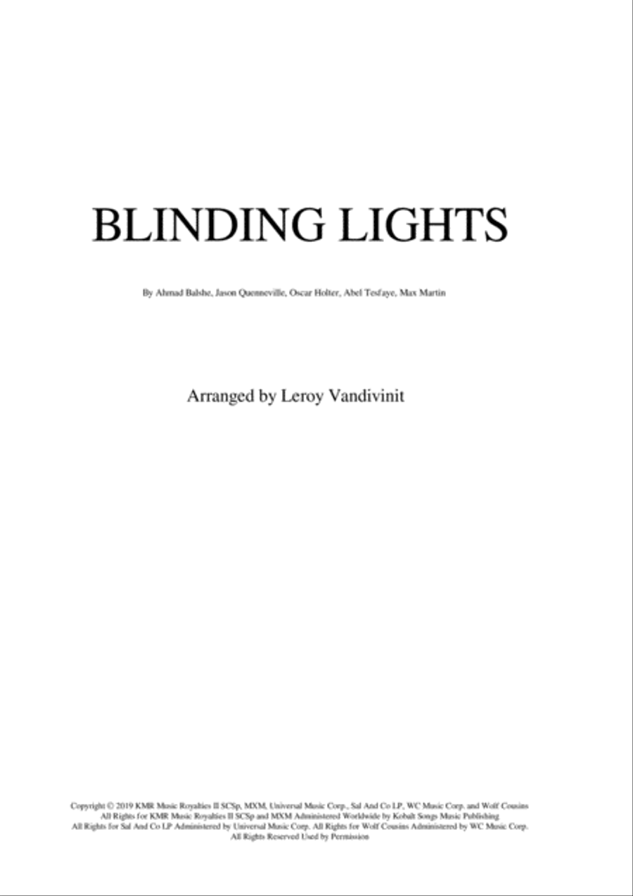 Blinding Lights Concert Band scores gallery preview page 1