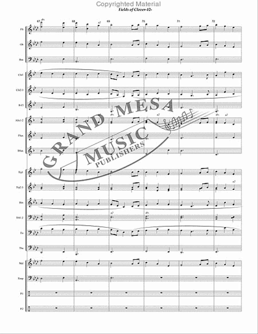 Fields of Clover Concert Band scores gallery preview page 13