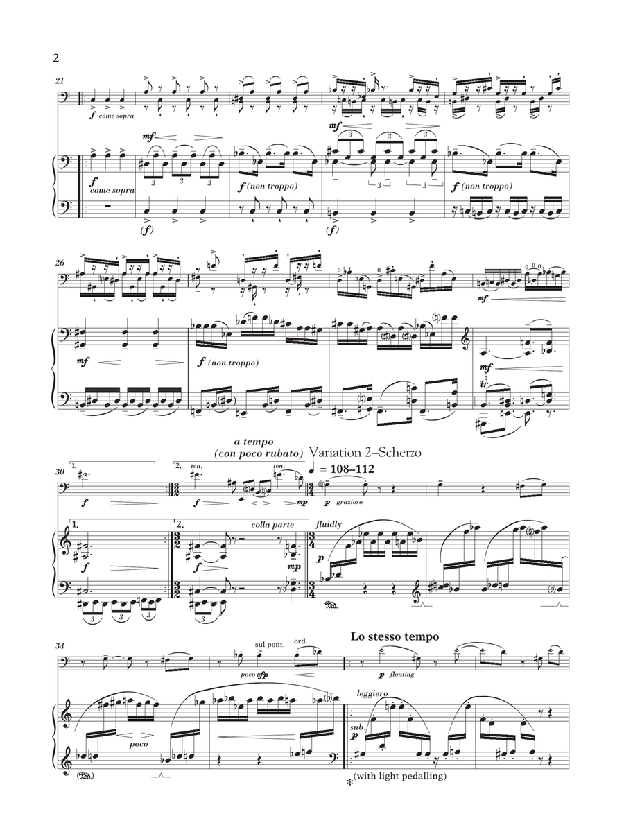 Three Variations For Violoncello And Piano Piano scores gallery preview page 2