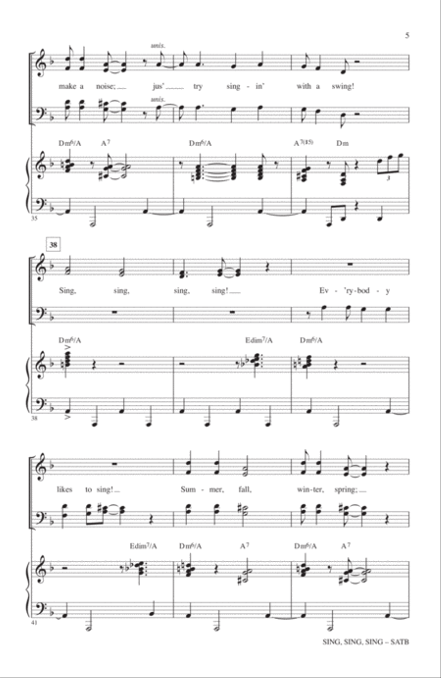 Sing, Sing, Sing 4-Part scores gallery preview page 4