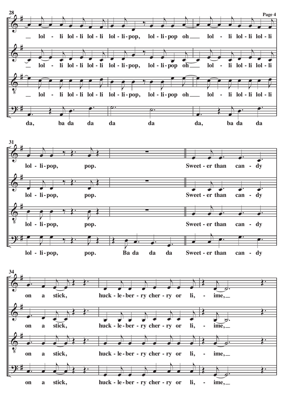 Lollipop 4-Part scores gallery preview page 4