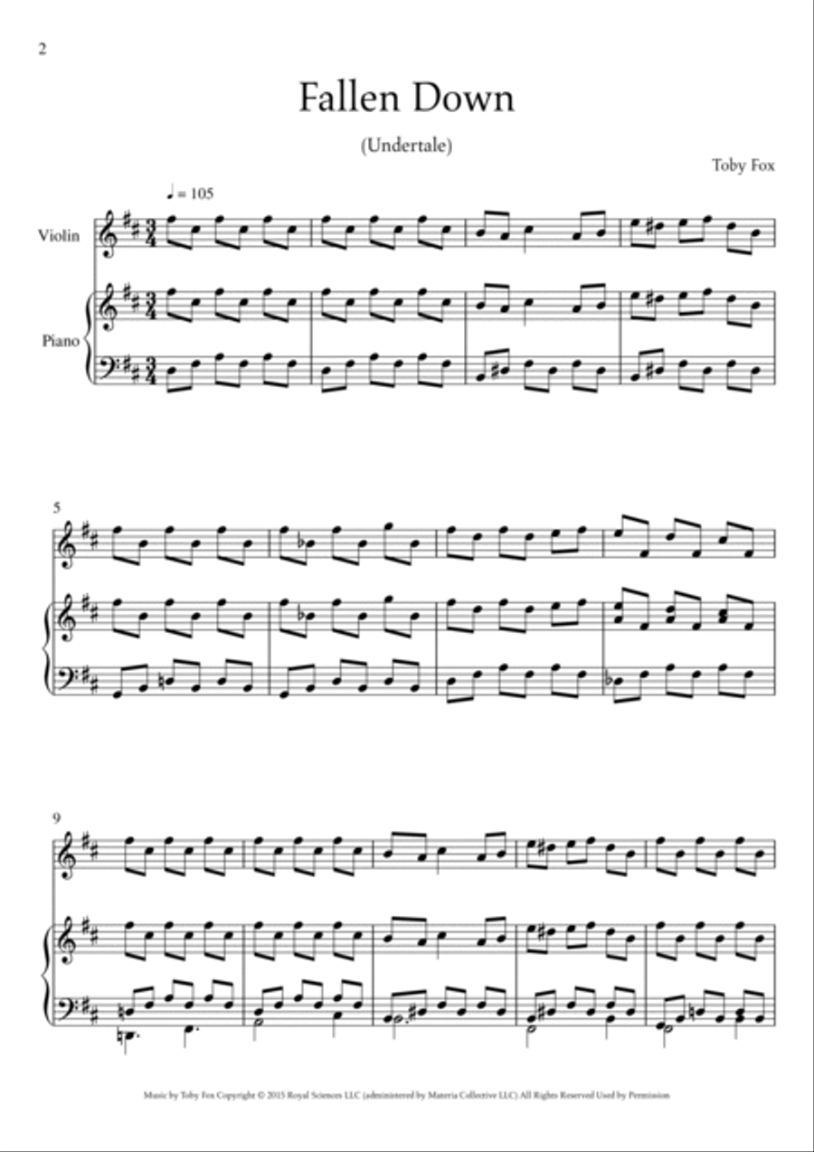 Fallen Down Fallen Down Small Ensemble scores gallery preview page 2