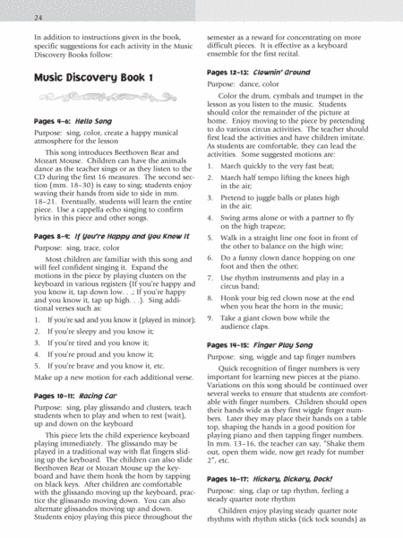 Music for Little Mozarts Teacher's Handbook, Book 1 & 2