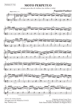 Moto Perpetuo (violin solo with R.Ricci's fingerings and a VIOLA accompaniment)