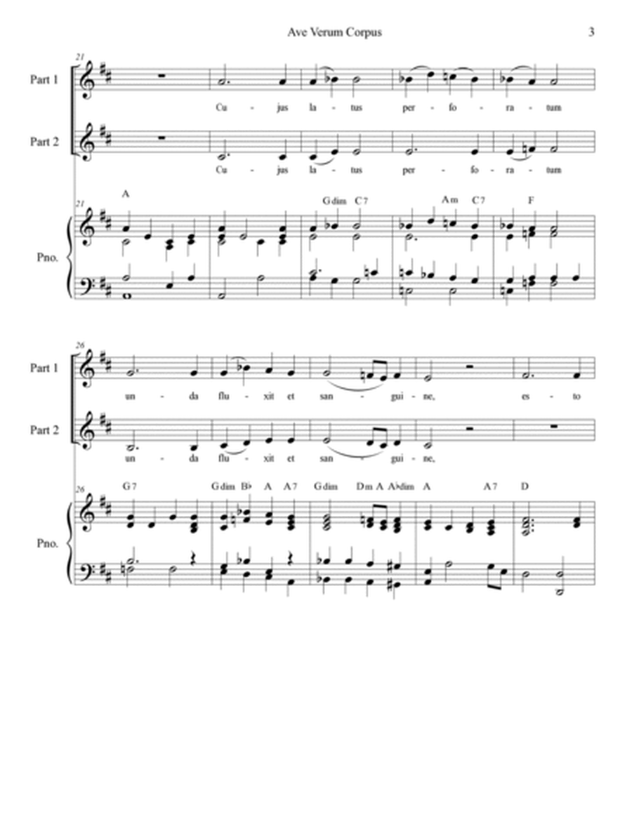 Ave Verum Corpus (2-part choir - Piano Accompaniment) image number null