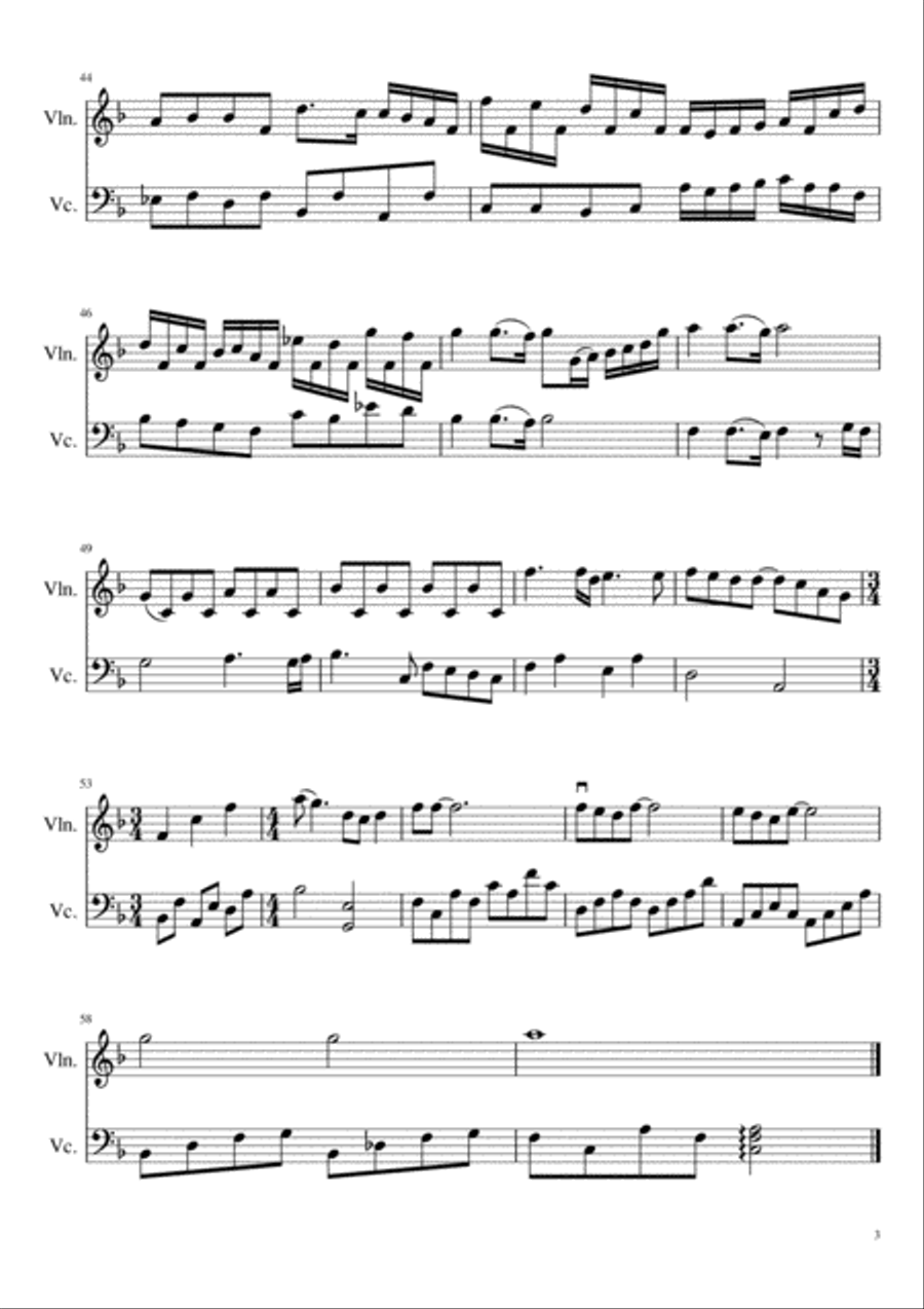 Love Of My Life String Duet scores gallery preview page 3