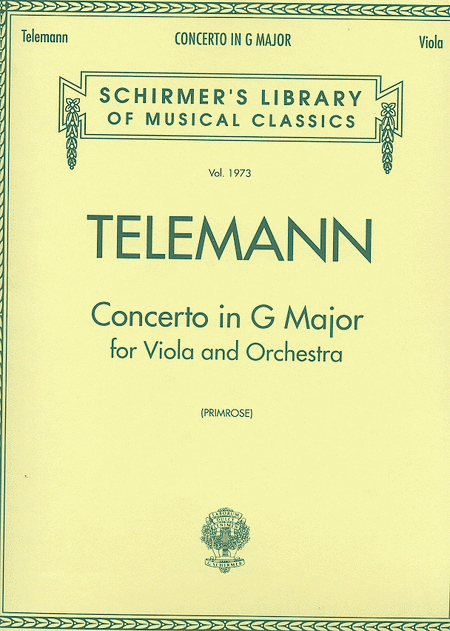 Georg Philipp Telemann: Viola Concerto In G - Viola/Piano