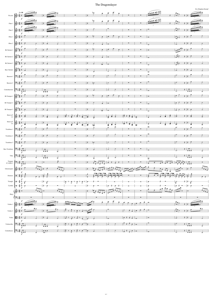 The Dragonslayer Full Orchestra scores gallery preview page 1