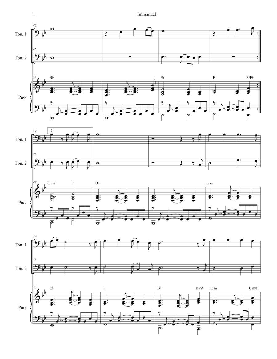 Immanuel Immanuel Trombone Duet scores gallery preview page 4