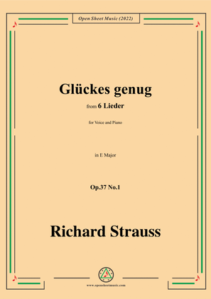 Richard Strauss-Glückes genug,in E Major,Op.37 No.1