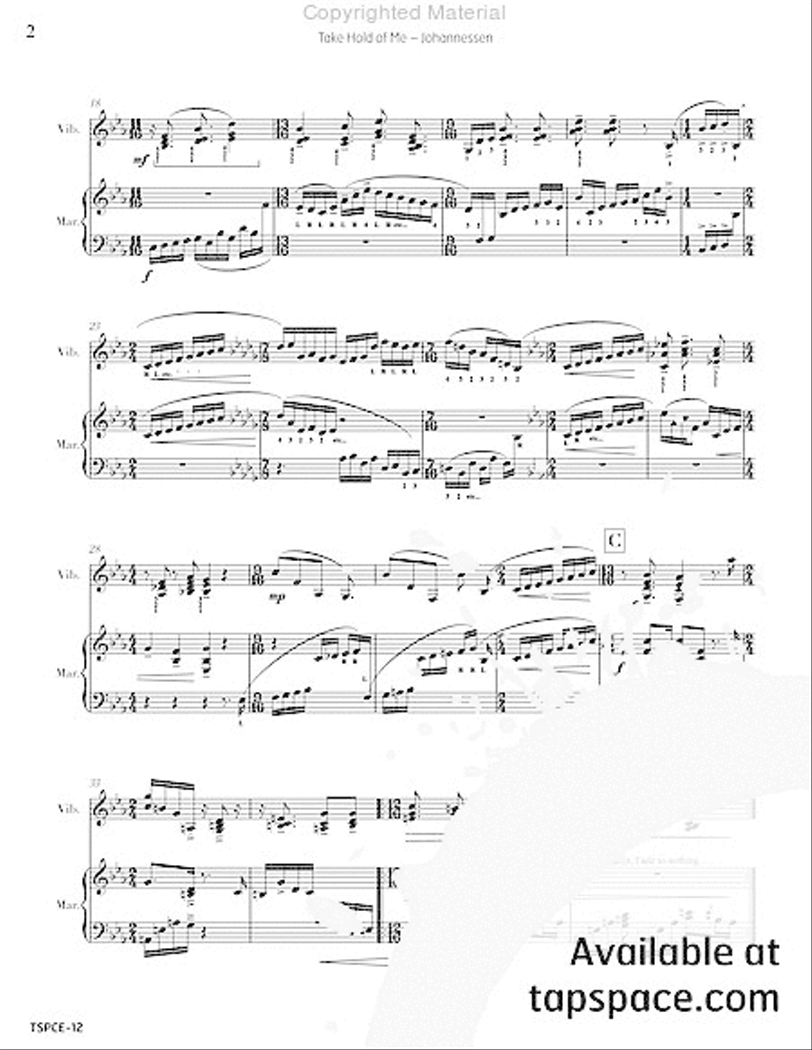 Take Hold of Me Marimba scores gallery preview page 5