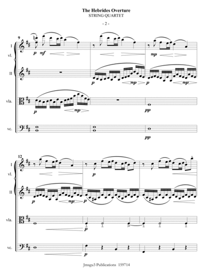 Mendelssohn: The Hebrides Overture for String Quartet image number null
