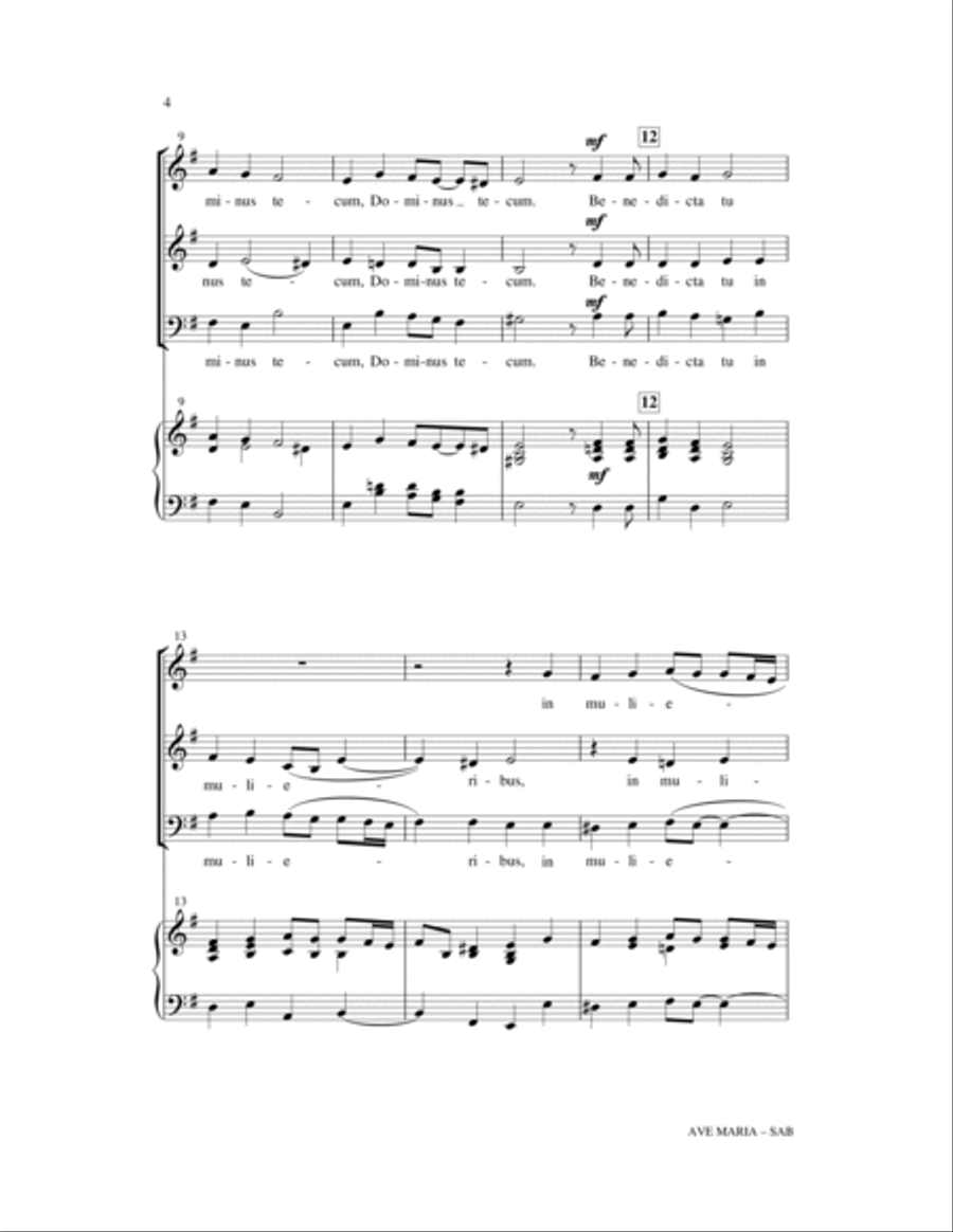 Ave Maria 3-Part scores gallery preview page 2