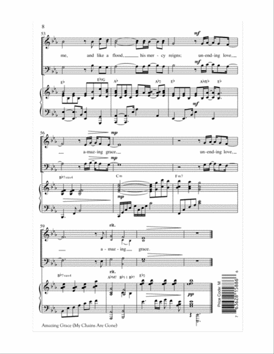 Amazing Grace (My Chains Are Gone) 2-Part scores gallery preview page 9