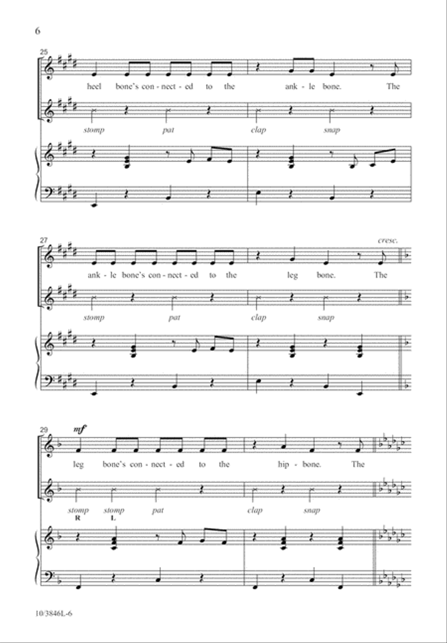 Dry Bones Unison Choir scores gallery preview page 7