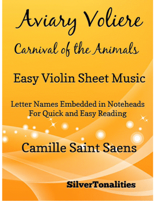 Book cover for Aviary Voliere Carnival of the Animals Easy Violin Sheet Music