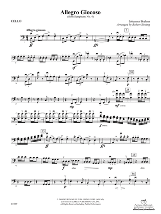 Allegro Giocoso (From Symphony No. 4): Cello