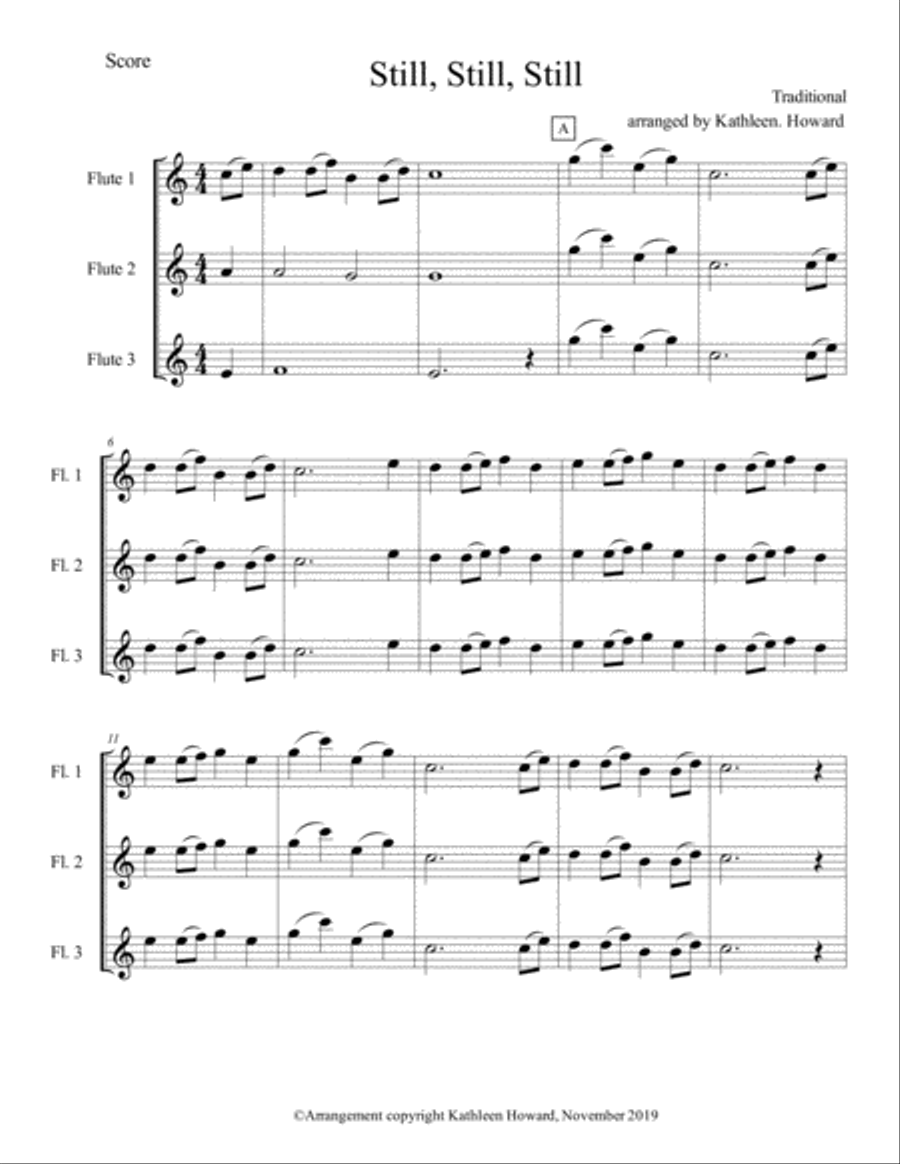 Still, Still, Still (Flute Trio) Flute Solo scores gallery preview page 1