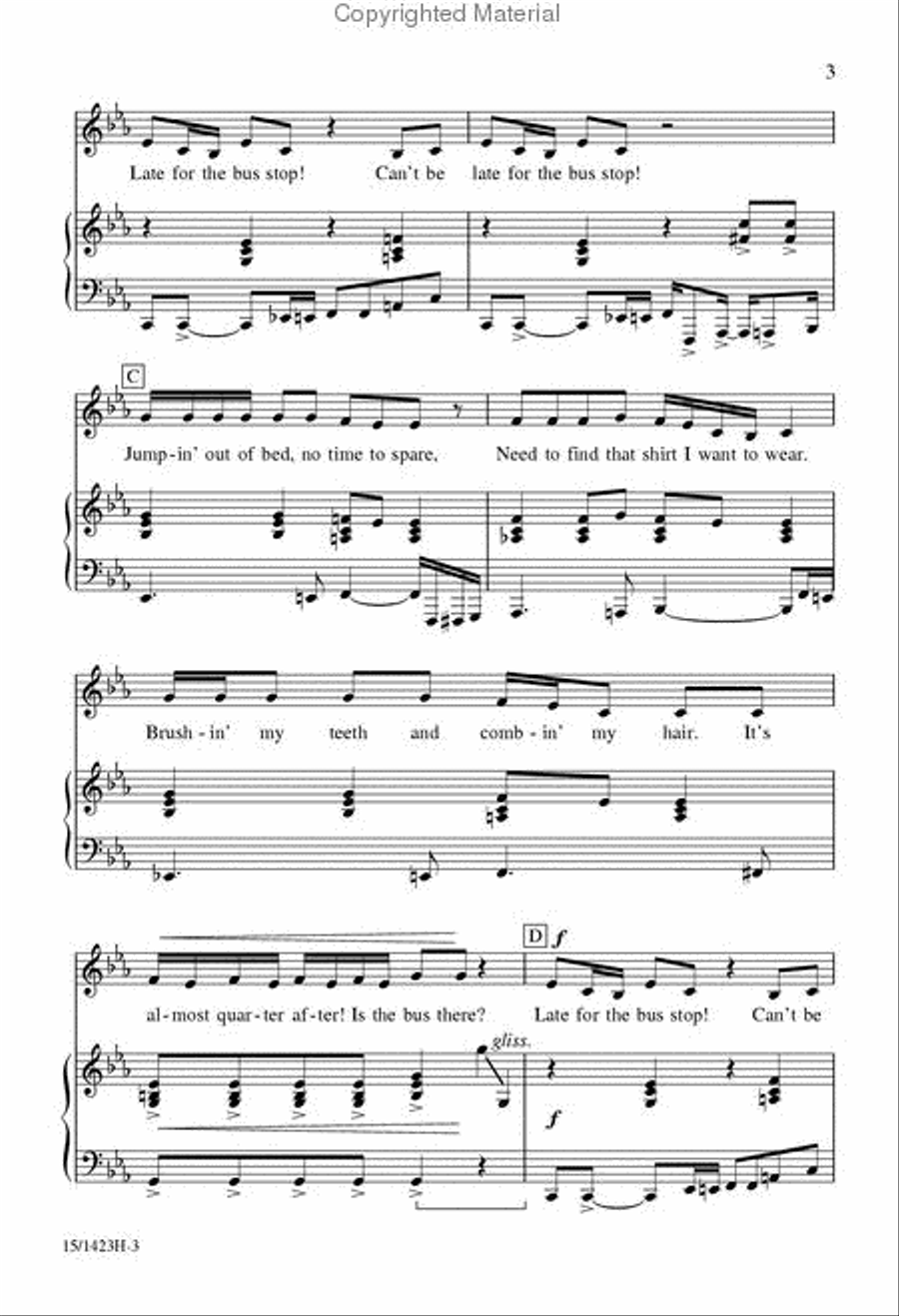 Bus Stop Unison Choir scores gallery preview page 3