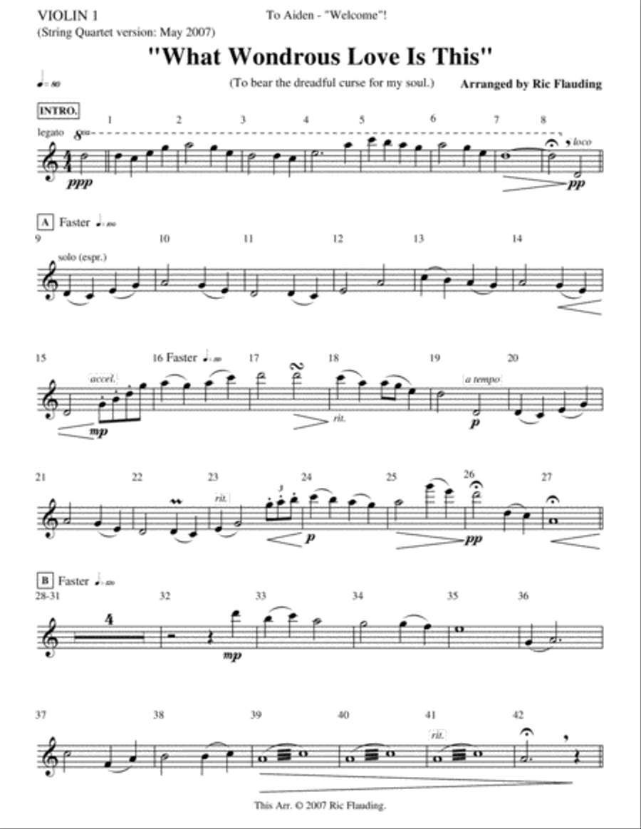 What Wondrous Love Is This (String Quartet) String Quartet scores gallery preview page 5