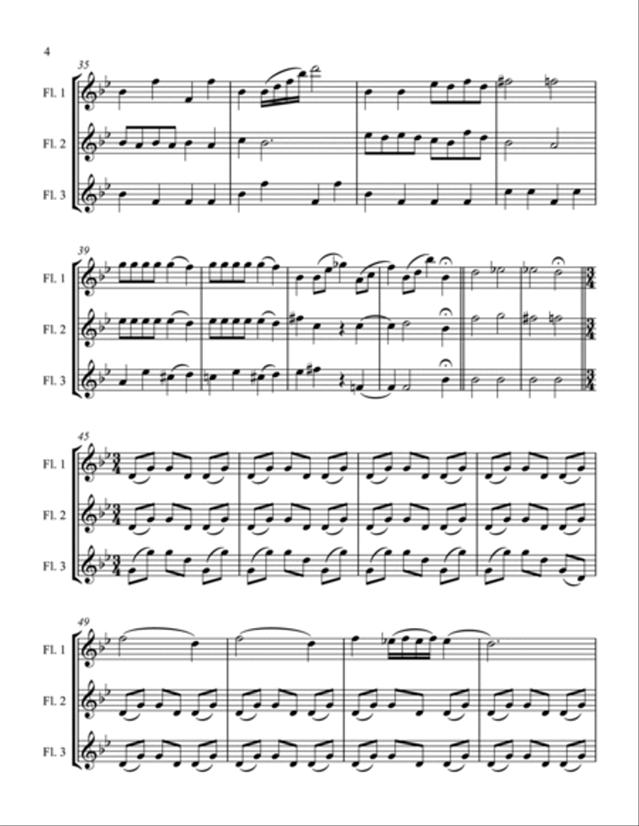 Two Selections from the Nutcracker for Flute Trio Flute Trio scores gallery preview page 3