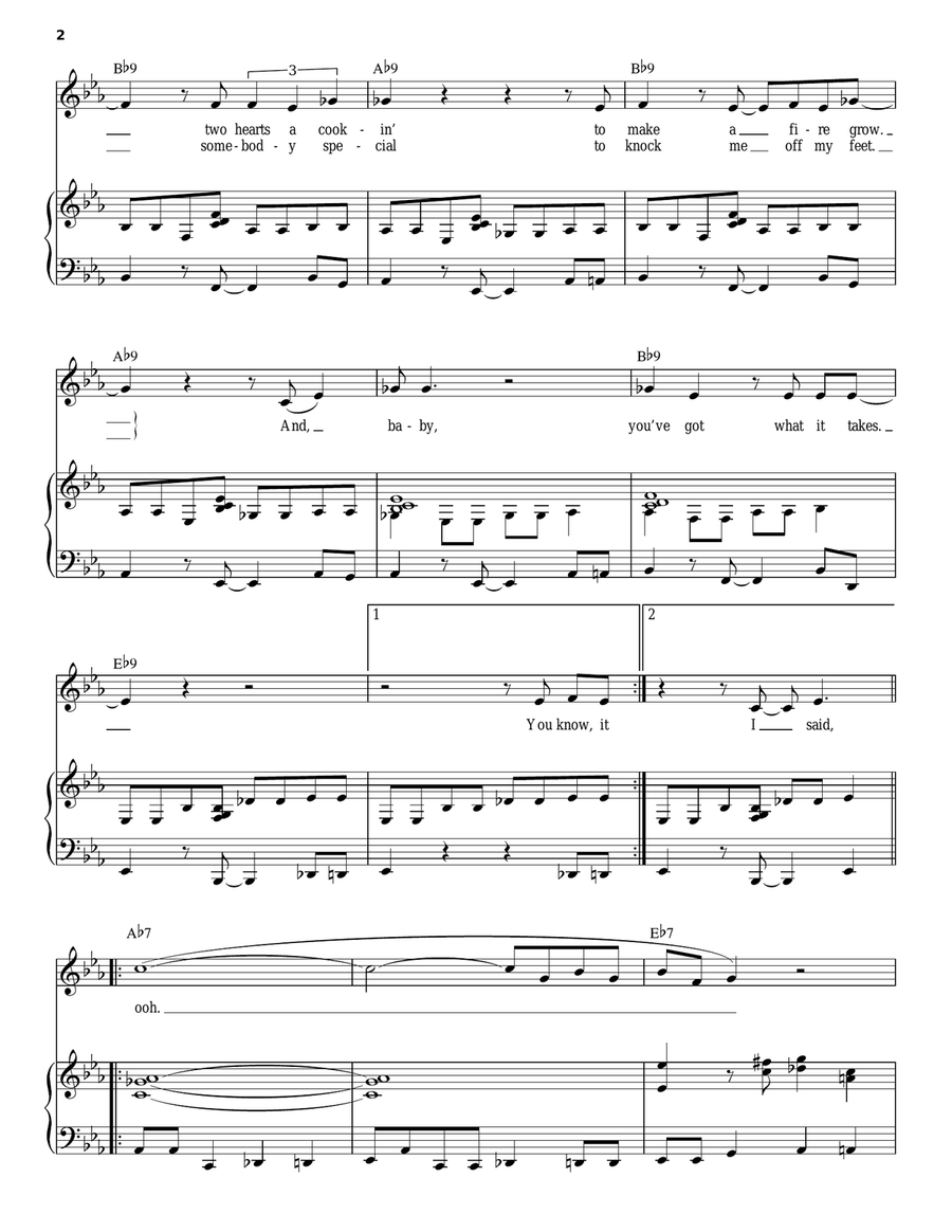 Baby (You've Got What It Takes) Piano, Vocal scores gallery preview page 2