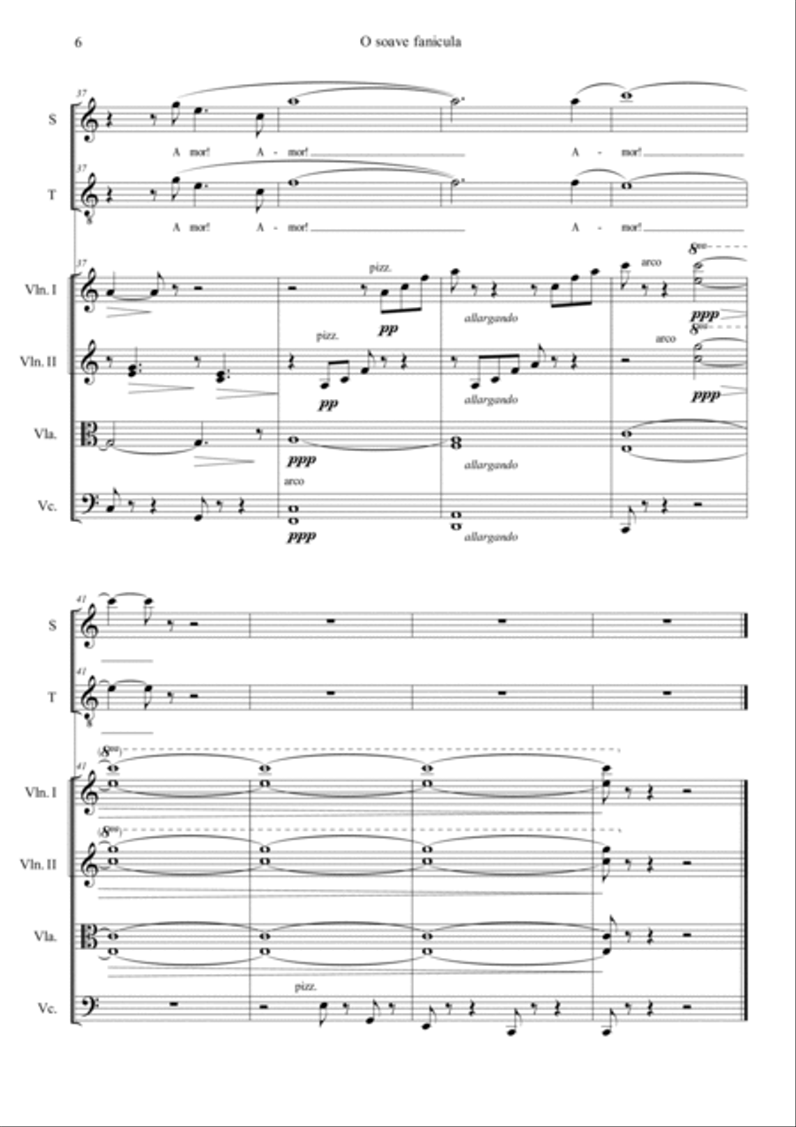 O Soave Fanciulla (from La Boheme) String Quartet scores gallery preview page 6