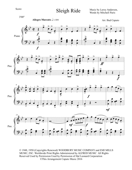 Sleigh Ride for Solo Piano image number null