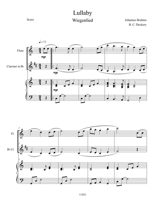 Brahms's Lullaby (Flute and Clarinet Duet with Piano Accompaniment)