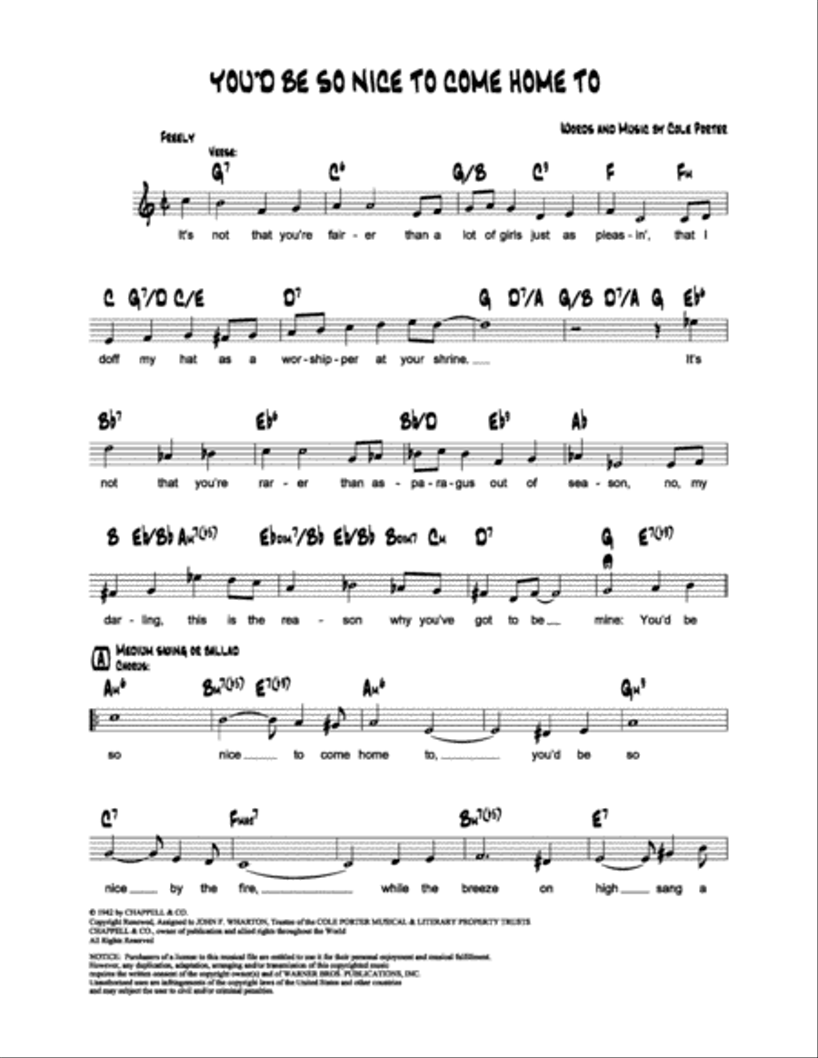 You'd Be So Nice To Come Home To School and Community scores gallery preview page 1