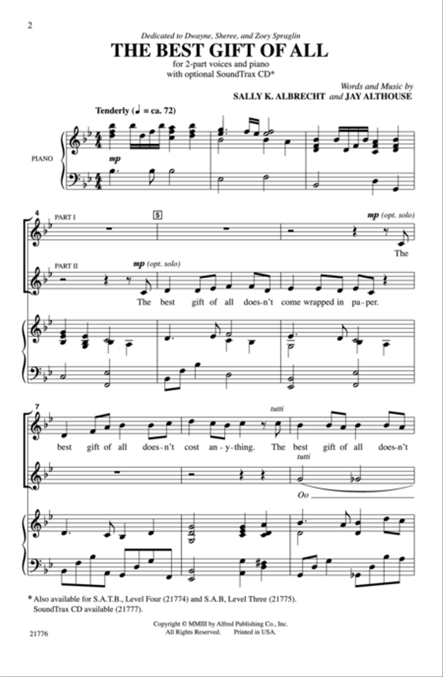 The Best Gift of All 2-Part scores gallery preview page 2