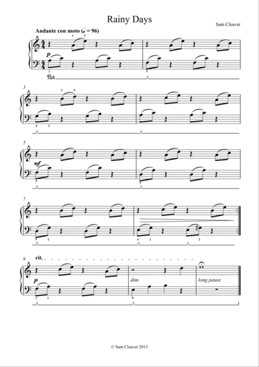 Rainy Days Piano Method scores gallery preview page 1