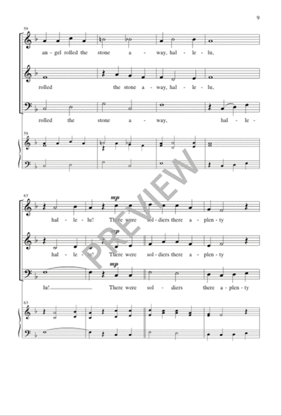The Angel Rolled the Stone Away 3-Part scores gallery preview page 10