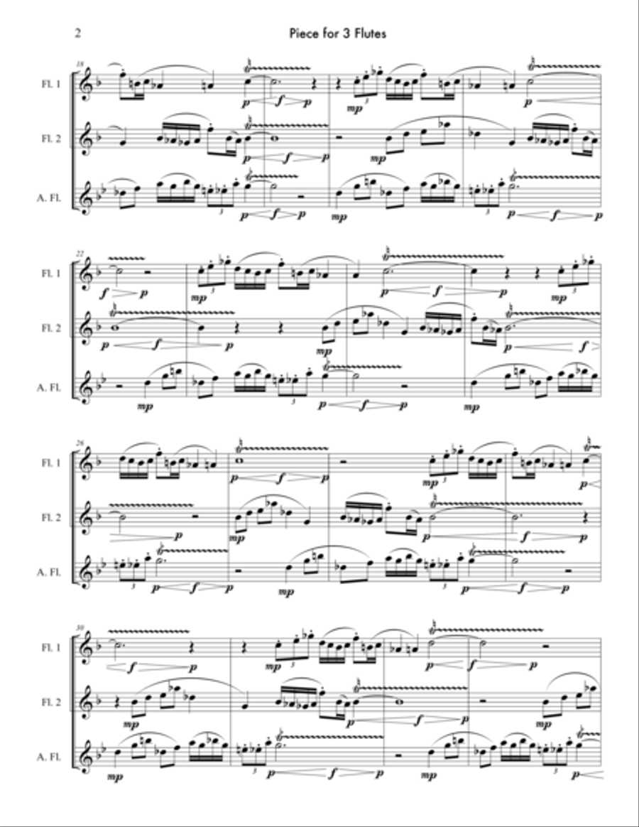 Piece for 3 Flutes Flute Trio scores gallery preview page 3