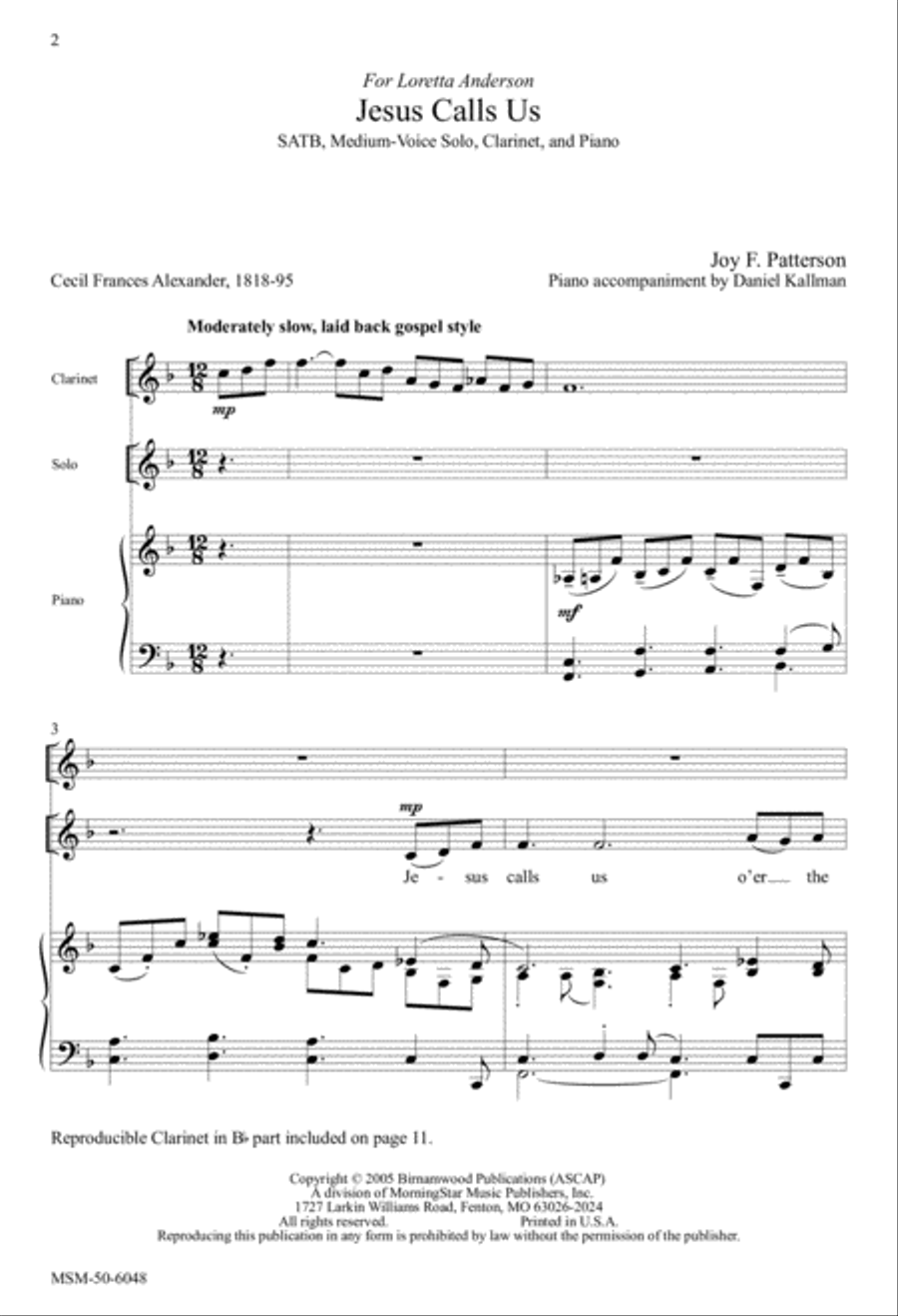 Jesus Calls Us 4-Part scores gallery preview page 2